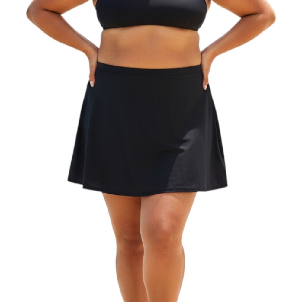 NWT Undercover Waterwear Swim Skirt Plus 2X Black Flare Modest UPF 50+ Sun Prote